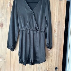 Black Long Sleeve Romper